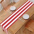 Red And White Striped Pattern Print Table Runner