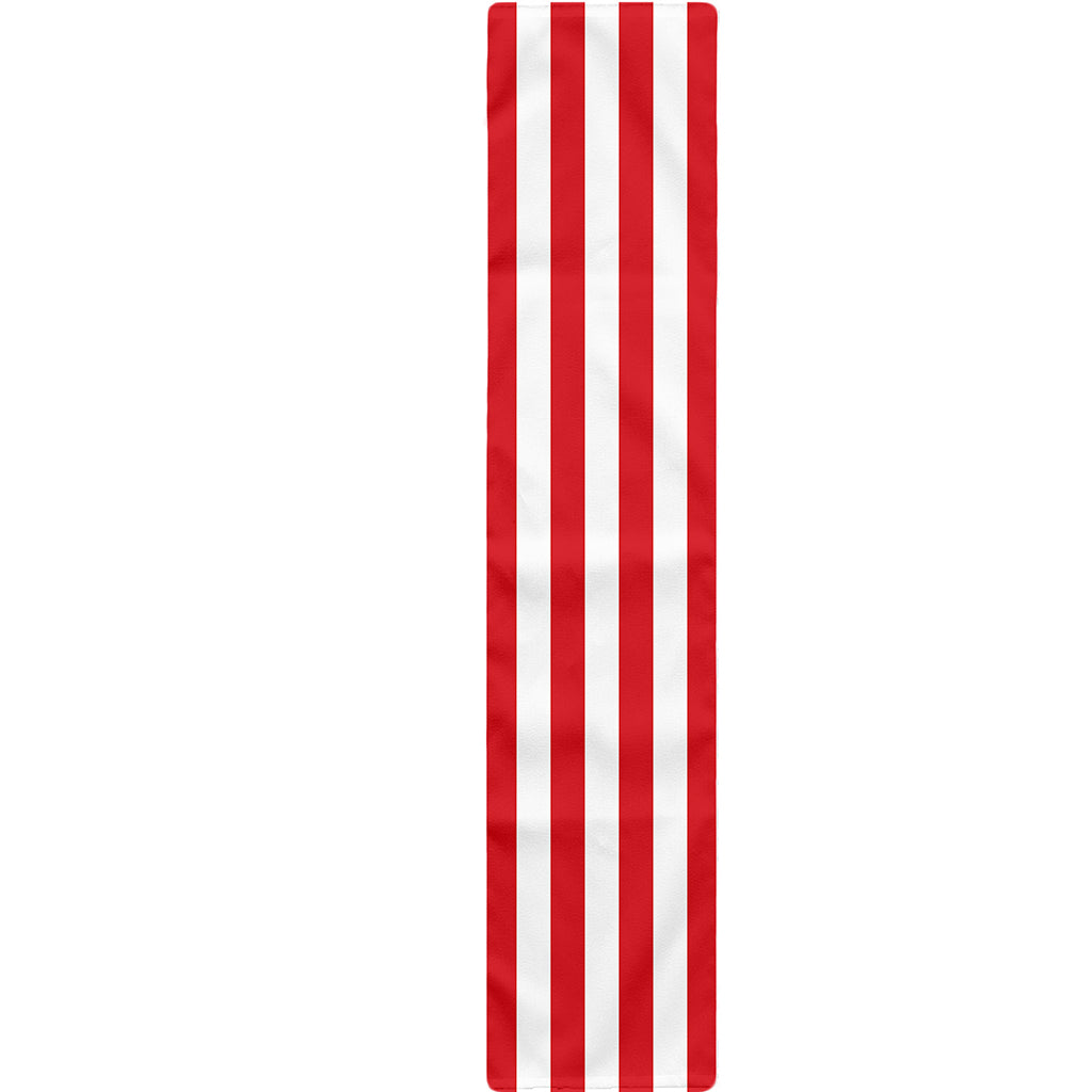 Red And White Striped Pattern Print Table Runner