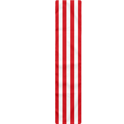Red And White Striped Pattern Print Table Runner