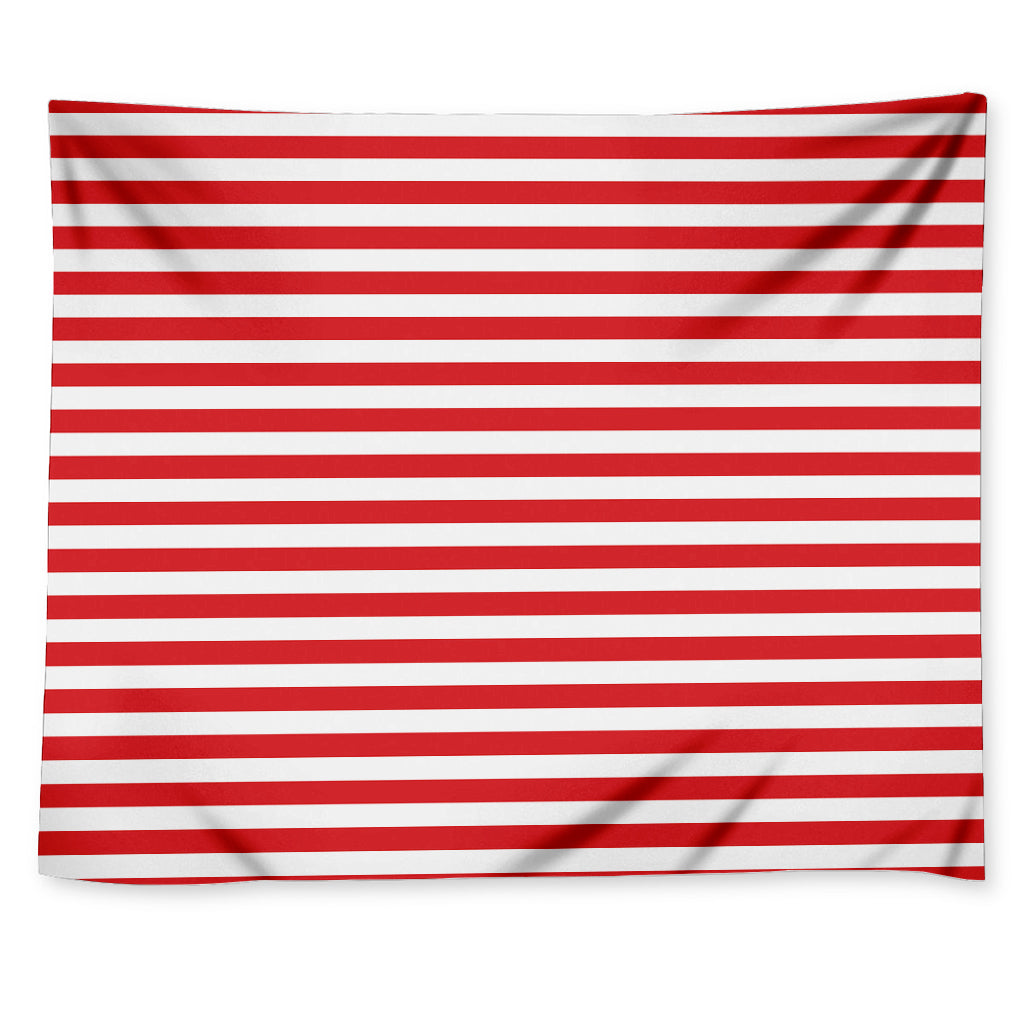 Red And White Striped Pattern Print Tapestry