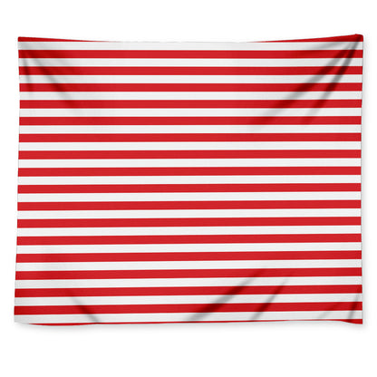 Red And White Striped Pattern Print Tapestry
