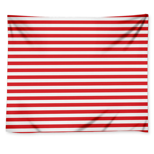 Red And White Striped Pattern Print Tapestry