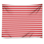 Red And White Striped Pattern Print Tapestry