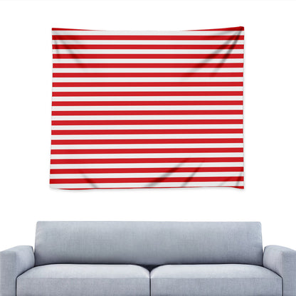 Red And White Striped Pattern Print Tapestry