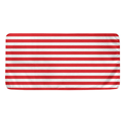 Red And White Striped Pattern Print Towel