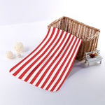 Red And White Striped Pattern Print Towel