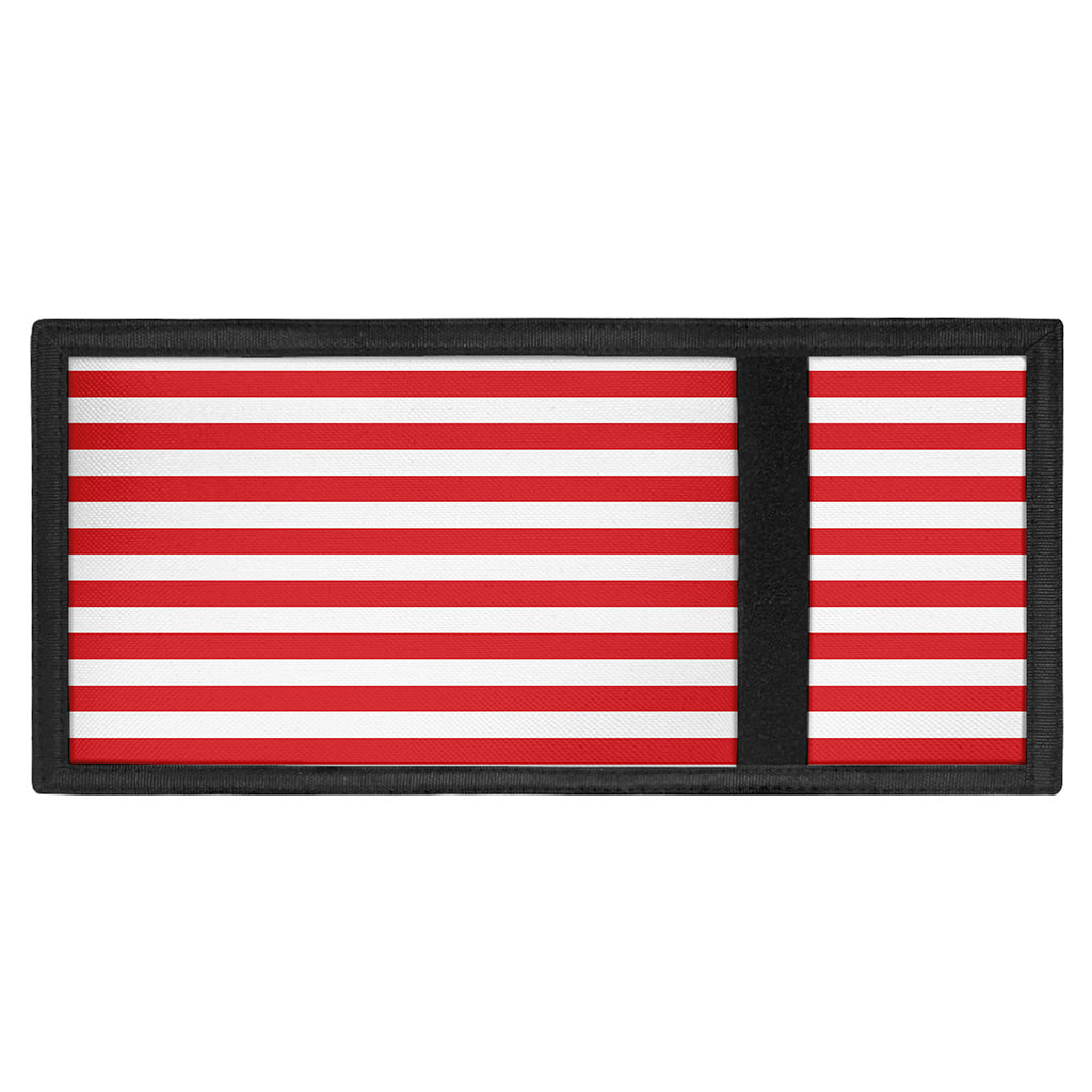 Red And White Striped Pattern Print Trifold Wallet
