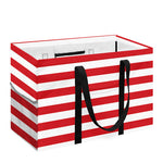 Red And White Striped Pattern Print Utility Tote Bag