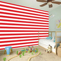 Red And White Striped Pattern Print Wall Sticker