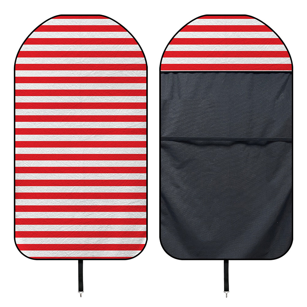 Red And White Striped Pattern Print Waterproof Car Seat Cover