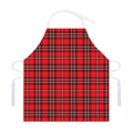 Red And White Tartan Pattern Print Adjustable Apron