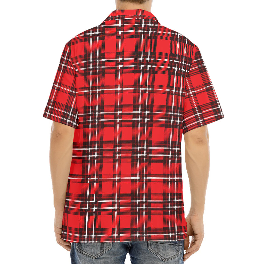 Red And White Tartan Pattern Print Aloha Shirt