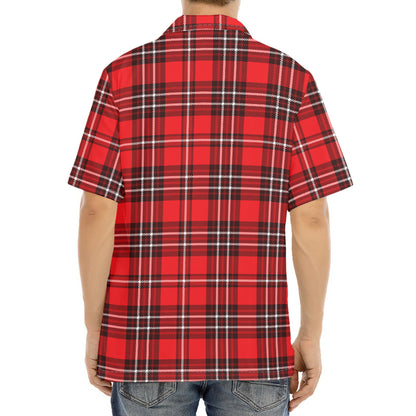 Red And White Tartan Pattern Print Aloha Shirt