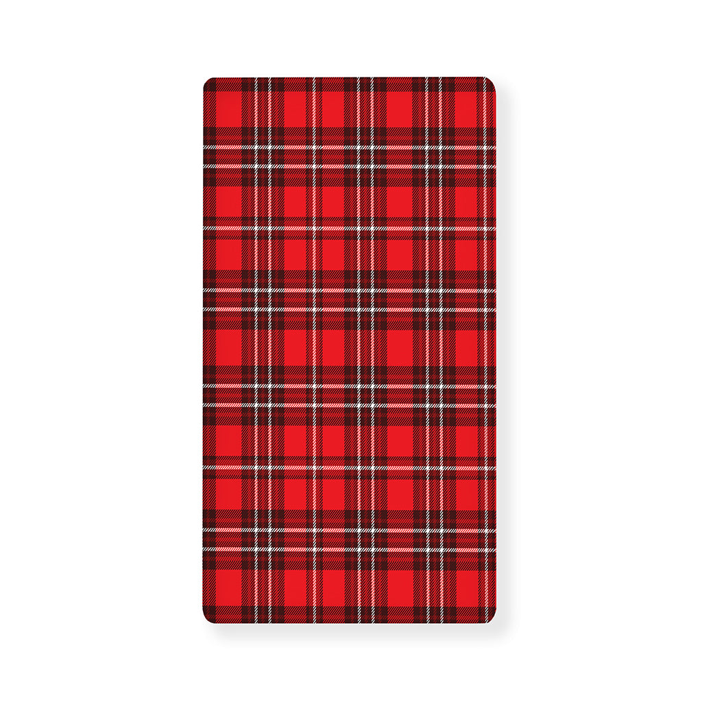 Red And White Tartan Pattern Print Baby Crib Sheet