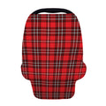 Red And White Tartan Pattern Print Baby Seat Cover