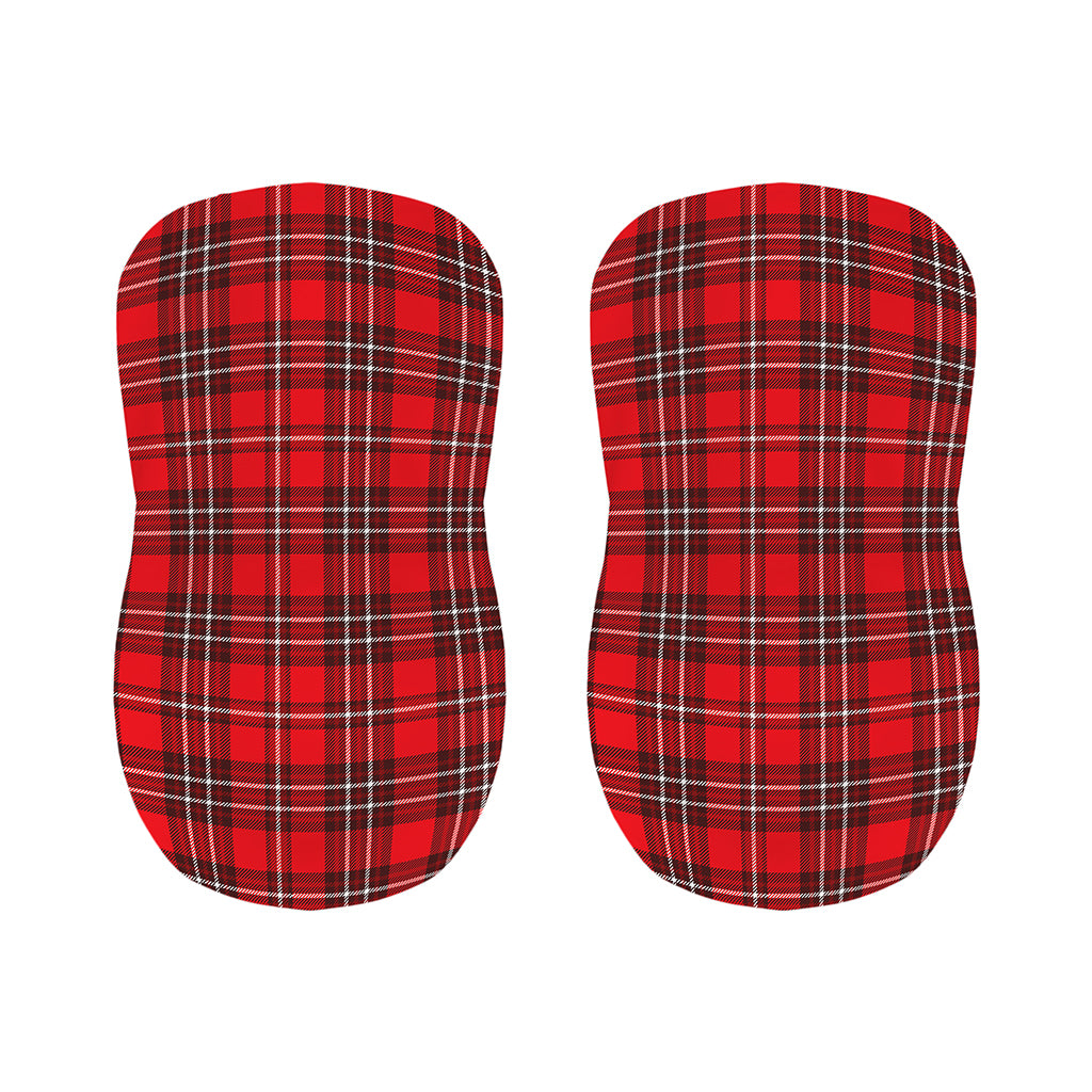Red And White Tartan Pattern Print Bar Stool Covers