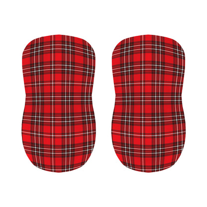 Red And White Tartan Pattern Print Bar Stool Covers