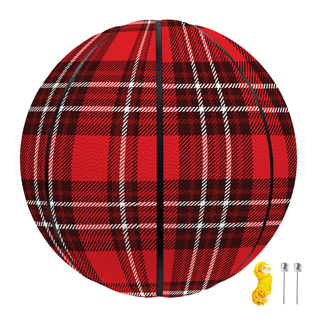 Red And White Tartan Pattern Print Basketball