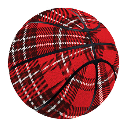 Red And White Tartan Pattern Print Basketball