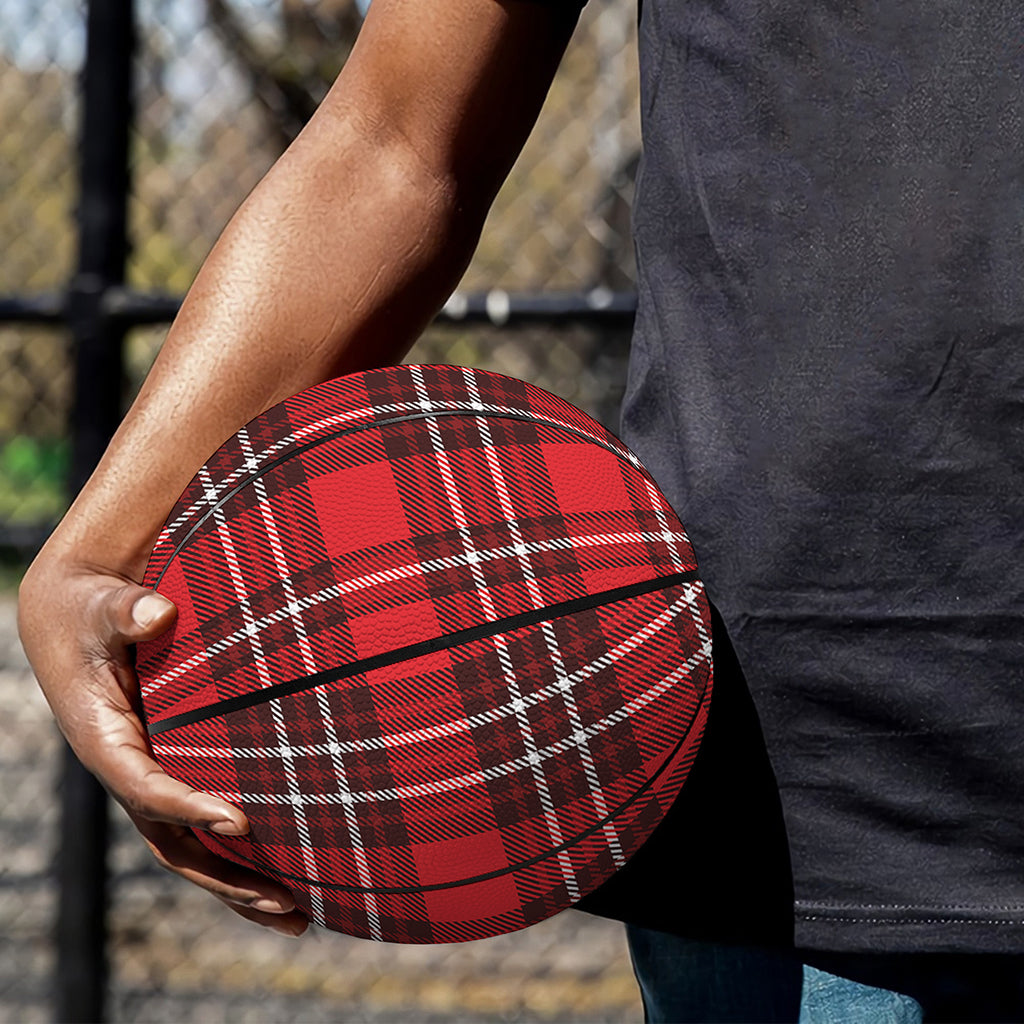Red And White Tartan Pattern Print Basketball