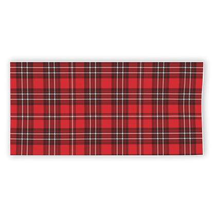Red And White Tartan Pattern Print Beach Towel