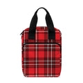 Red And White Tartan Pattern Print Bible Tote Bag