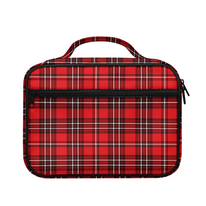 Red And White Tartan Pattern Print Briefcase Bible Bag