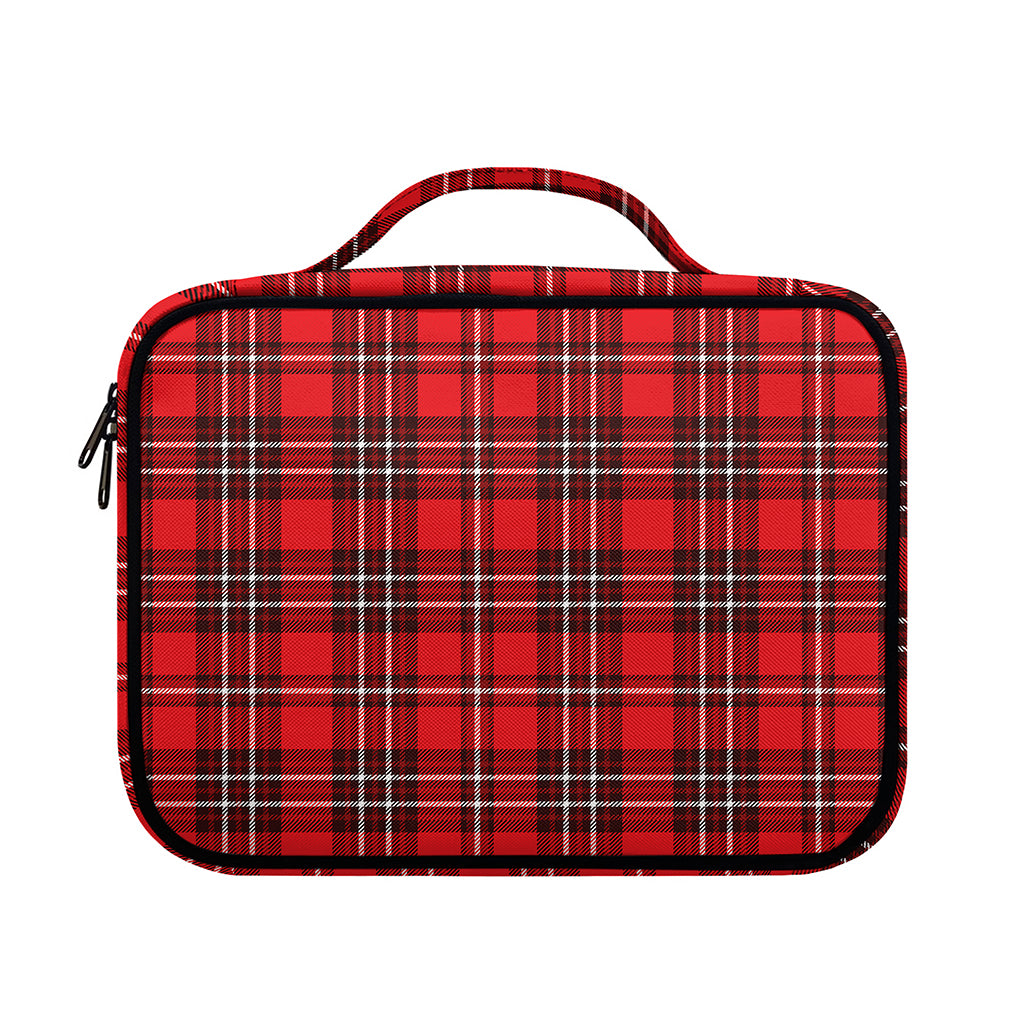 Red And White Tartan Pattern Print Briefcase Bible Bag