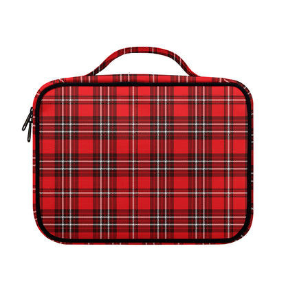Red And White Tartan Pattern Print Briefcase Bible Bag