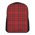 Red And White Tartan Pattern Print Casual Backpack
