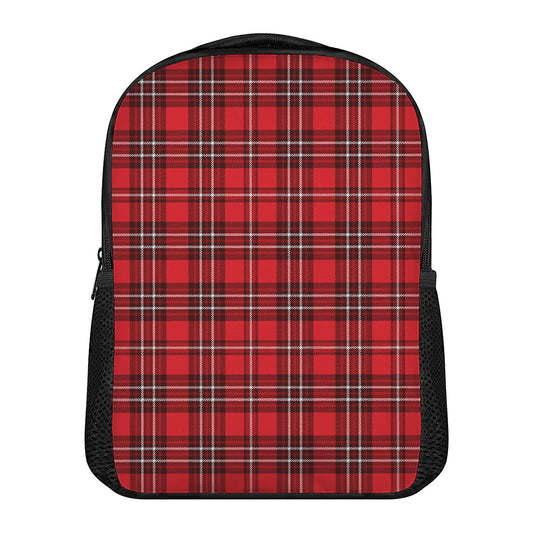 Red And White Tartan Pattern Print Casual Backpack