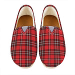 Red And White Tartan Pattern Print Casual Shoes