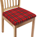 Red And White Tartan Pattern Print Chair Cushion Cover