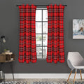 Red And White Tartan Pattern Print Grommet Curtain Panels