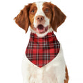 Red And White Tartan Pattern Print Dog Bandana