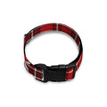 Red And White Tartan Pattern Print Dog Collar