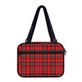 Red And White Tartan Pattern Print Double Strap Bible Bag