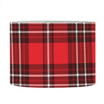 Red And White Tartan Pattern Print Drum Lamp Shade
