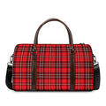 Red And White Tartan Pattern Print Duffel Bag