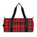 Red And White Tartan Pattern Print Gym Bag