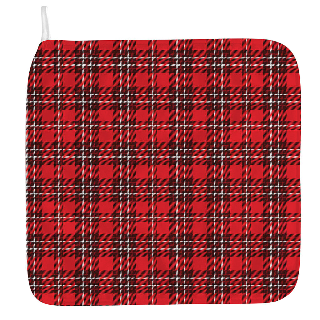 Red And White Tartan Pattern Print Hand Towel