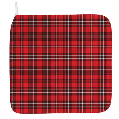 Red And White Tartan Pattern Print Hand Towel