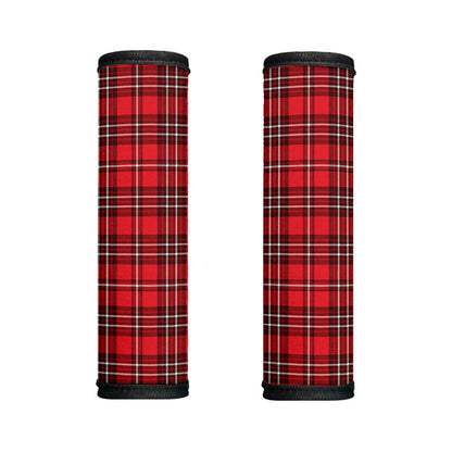 Red And White Tartan Pattern Print Handle Covers