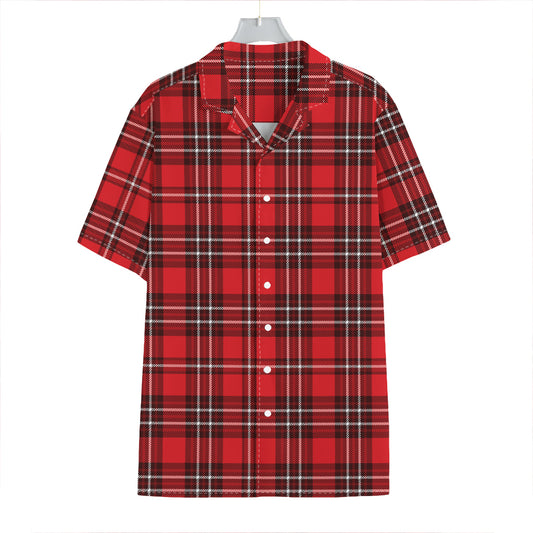 Red And White Tartan Pattern Print Hawaiian Shirt
