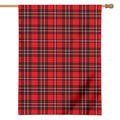 Red And White Tartan Pattern Print House Flag