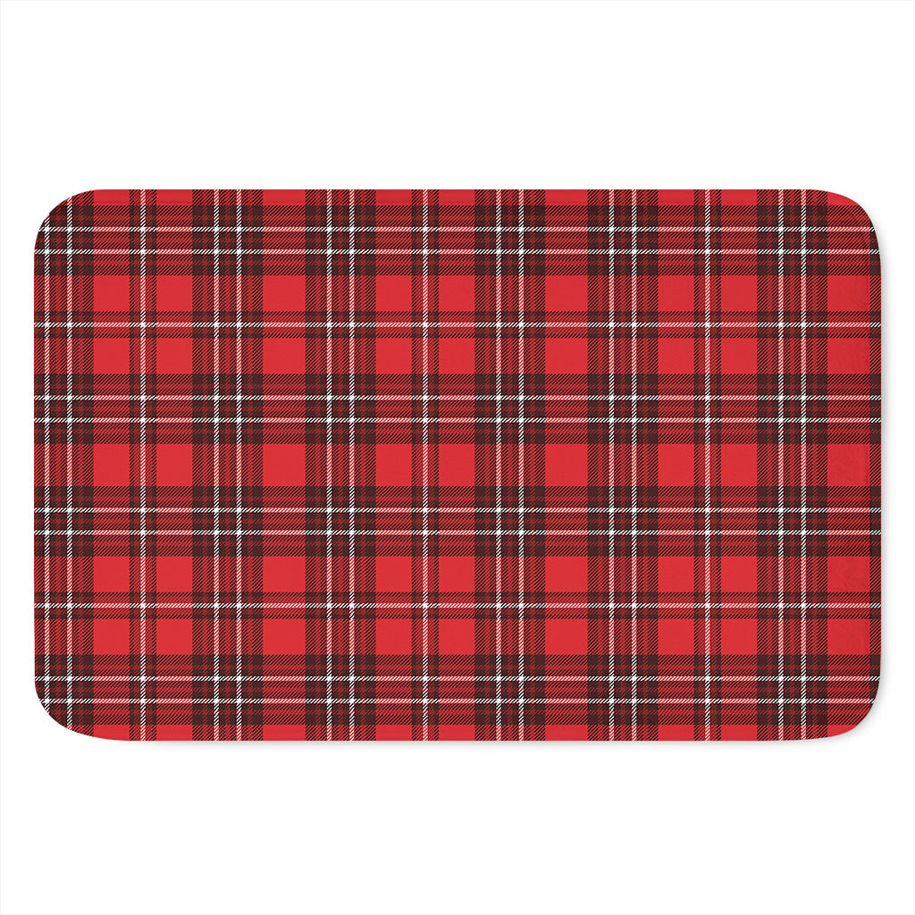 Red And White Tartan Pattern Print Indoor Door Mat