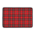 Red And White Tartan Pattern Print Kitchen Mat