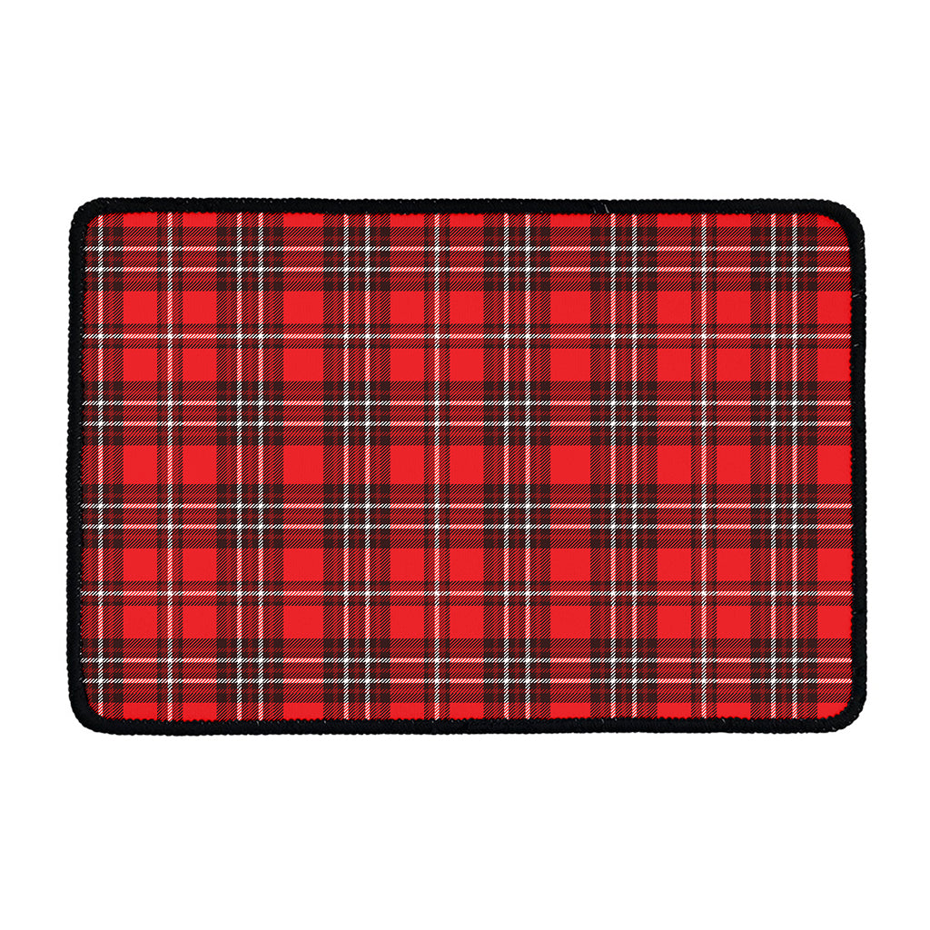 Red And White Tartan Pattern Print Kitchen Mat