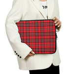 Red And White Tartan Pattern Print Laptop Sleeve