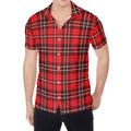 Red And White Tartan Pattern Print Men's Shirt